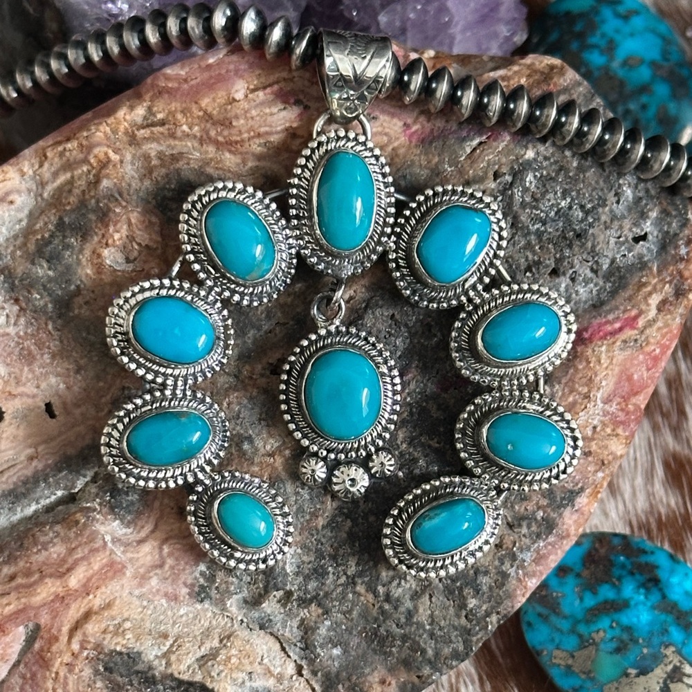 Kingman Turquoise Naja Statement Southwestern Ste… - image 8